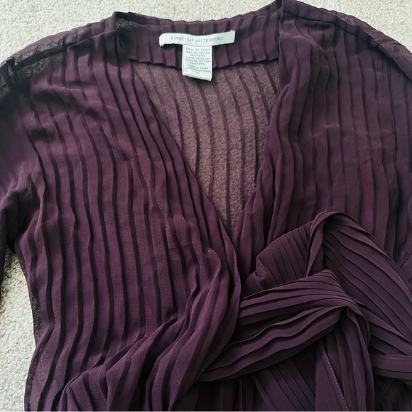 Diane Von Furstenberg NWT TWO Dresses Purple WRAP Dress & Matching SLIP Dress - Picture 3 of 14